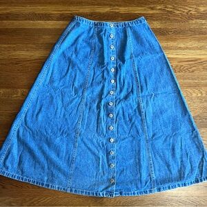 Vintage Y2K Christopher banks long denim skirt 12 modest cottagecore prairie